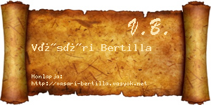 Vásári Bertilla névjegykártya